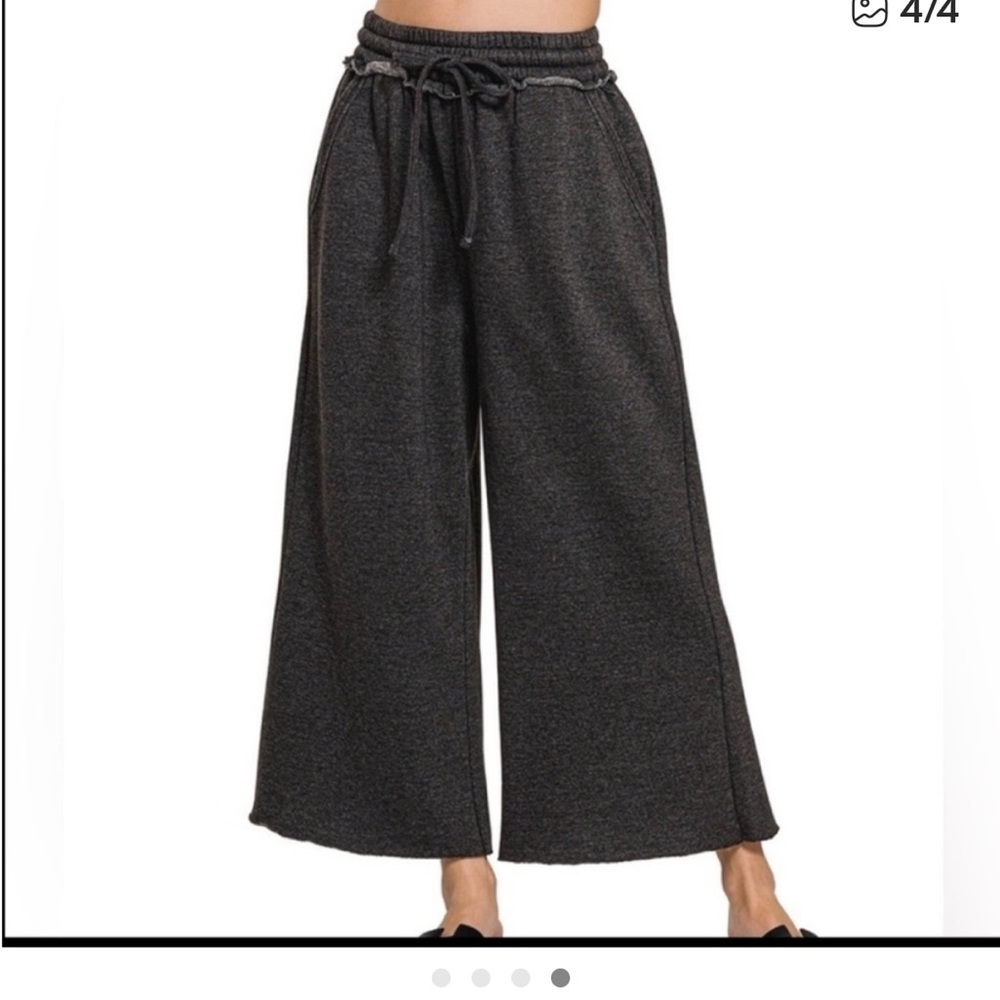 Z3 new Zenana wide cropped sweatpants mauve ash black mocha small medium large